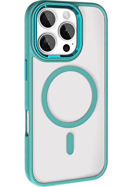 Apple iPhone 16 Pro Max ile Uyumlu Kılıf Yeşil Delexo Kablosuz Şarj Özellikli Kapak (Apple iPhone 16 Pro Max ile Uyumlu, Yeşil)