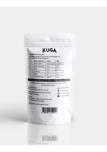 Freeze Dried Fruits-Dondurularak Kurutulmuş Meyveler-(Beş Adet Portakal)