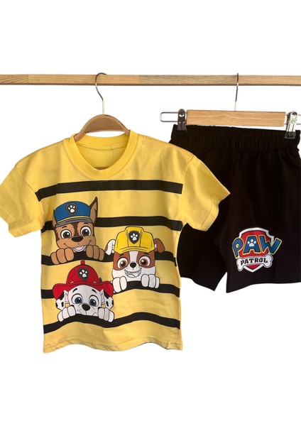 Erkek Çocuk Paw Petrol Desenli Şortlu Takım