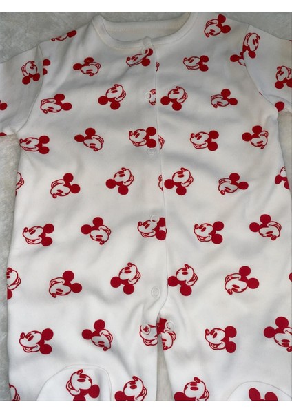 Kız Bebek %100 Pamuk Minnie Mouse Desenli 3-6 -9 Ay Tulum