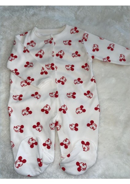 Kız Bebek %100 Pamuk Minnie Mouse Desenli 3-6 -9 Ay Tulum