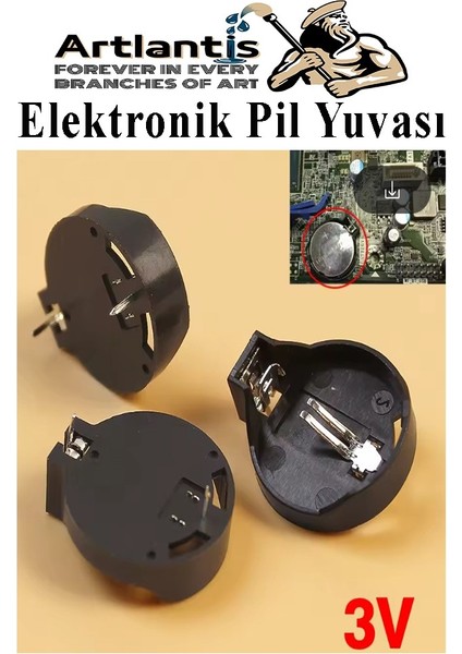 Elektronik Pil Yatağı 3 Volt 5 Adet CR2032 CR2025 CR2016 Para Düğme Pil Yatağı Rcb Pil Tutucu Bios Devre Kart