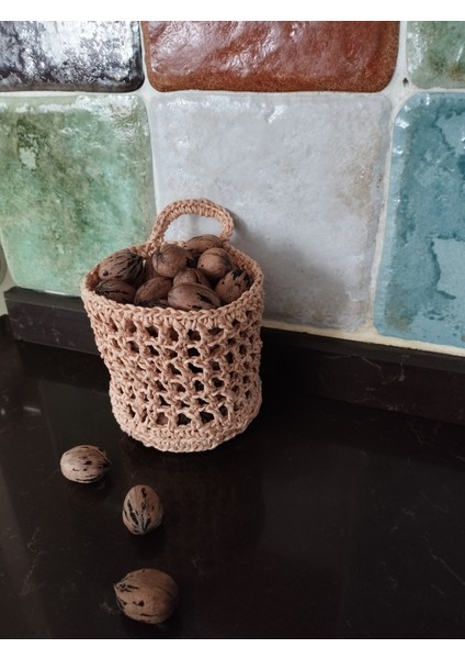 Örgü Sepet - Pembe - Organik & El Yapımı