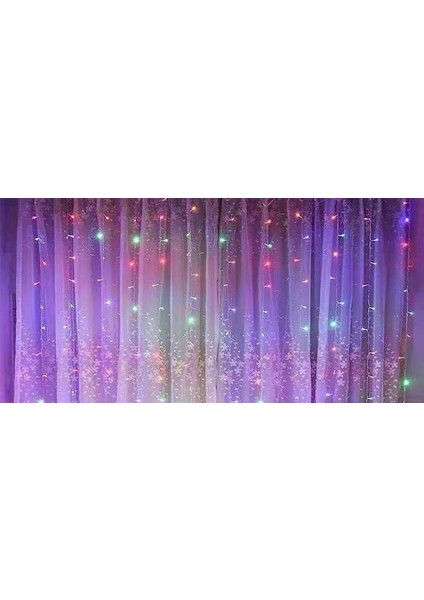 Perde LED 240 Ledli 8 Fonksiyonlu Dekor Lambası Rgb
