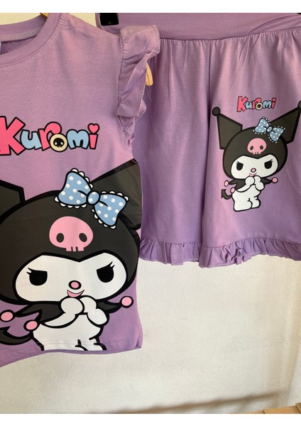 Kız Çocuk Kuromi Desenli Şortlu Takım fiyatları