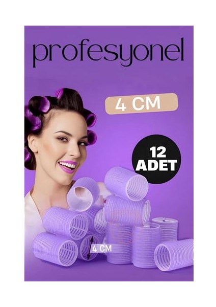 4 cm Bigudi Saç Bigudisi Profesyonel 12 Adet