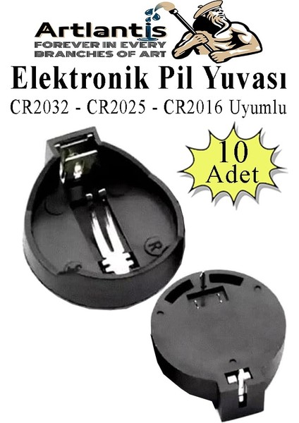 Elektronik Pil Yatağı 3 Volt 10 Adet CR2032 CR2025 CR2016 Para Düğme Pil Yatağı Rcb Pil Tutucu Bios Devre Kart