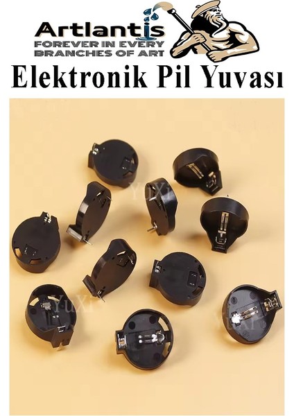 Elektronik Pil Yatağı 3 Volt 10 Adet CR2032 CR2025 CR2016 Para Düğme Pil Yatağı Rcb Pil Tutucu Bios Devre Kart