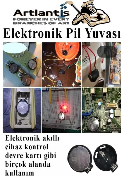 Elektronik Pil Yatağı 3 Volt 10 Adet CR2032 CR2025 CR2016 Para Düğme Pil Yatağı Rcb Pil Tutucu Bios Devre Kart