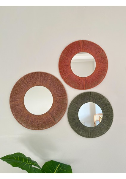 Üçlü Yuvarlak Bohem Ayna Seti & Dekoratif Ayna
