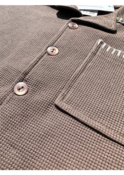 Yaka Detaylı Şortlu Takım - Kahverengi fırsatları