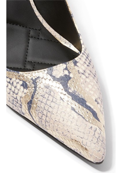 Şık ve Rahat Yılan Derisi Desenli Topuklu Ayakkabı fırsatları
