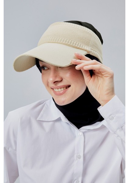 Likralı Kadın Basic Cırtcırtlı Ayarlanabilir Tenisçi Vizör Golf Şapkası Güneş Koruyucu Siperlik