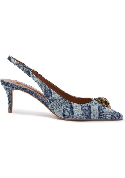 Klasik Şıklık Sunan Denim Slingback Topuklu Ayakkabı
