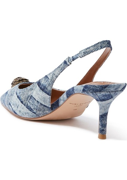 Klasik Şıklık Sunan Denim Slingback Topuklu Ayakkabı
