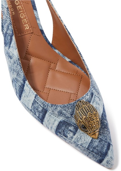 Klasik Şıklık Sunan Denim Slingback Topuklu Ayakkabı