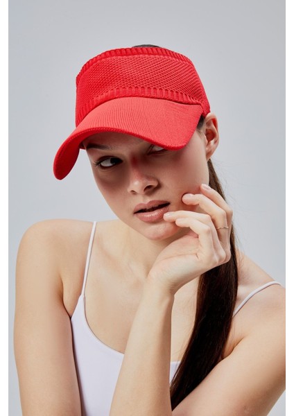 Likralı Kadın Basic Cırtcırtlı Ayarlanabilir Tenisçi Vizör Golf Şapkası Güneş Koruyucu Siperlik