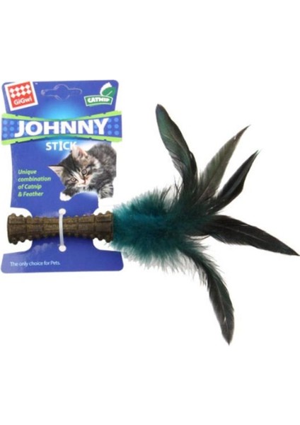 GiGwi Johnny Stick Catnipli Tüylü Kedi Oyuncağı Kahverengi