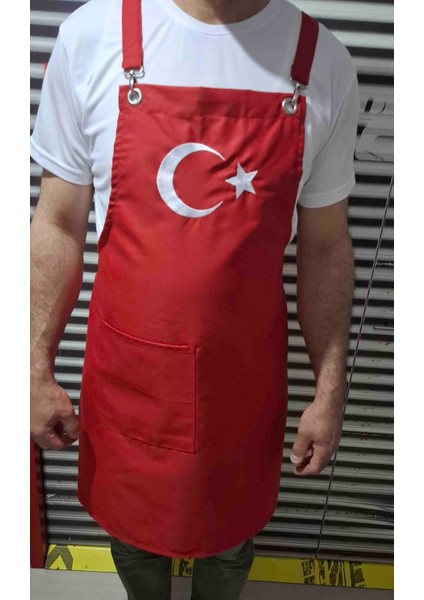 Mutfak Önlüğü Nakışlı çapraz askılı