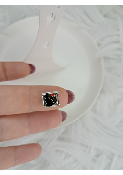 Badelis Çelik Silver Renk Kedi Temalı Charm fırsatları
