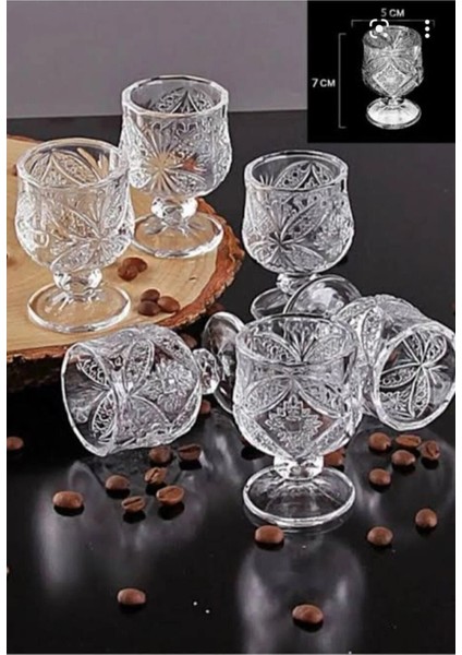 Kristal Kahve Yanı Bardağı 6lı ROYALEKS-R1720