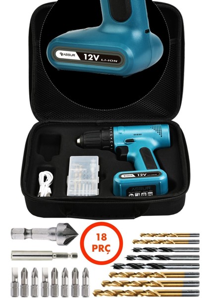 12V USB Şarjlı Matkap Vidalama Dahili Batarya