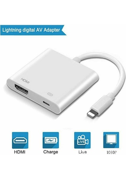 iPhone 6 7 8 11 12 13 Xr Lightning To HDMI Çevirici Dönüştürücü Kablo Adaptör modelleri