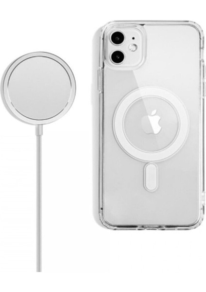 Apple iPhone 11 Magsafe Özellikli Şeffaf Renk Koruyucu Kılıf