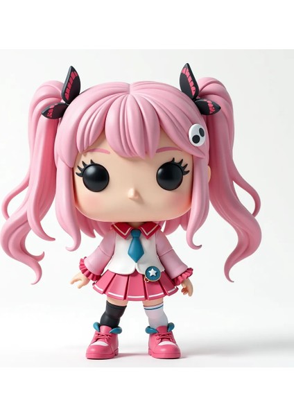 3D Baskı Için Sevimli Anime Tarzı Chibi Kız 3D Model-Pembe Saçlı ve Pigtails ile Kawaii Koleksiyon Figürine-Dıy Funko Pop-Ilham Masa Oyuncağı P1147449 Sadece Plastik Aparattır.