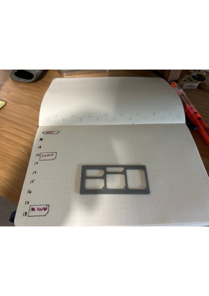 Bullet Journal Time Block Şablonu 1/4 Izgara (Küçük Form Faktörü) P945490 Sadece Plastik Aparattır.