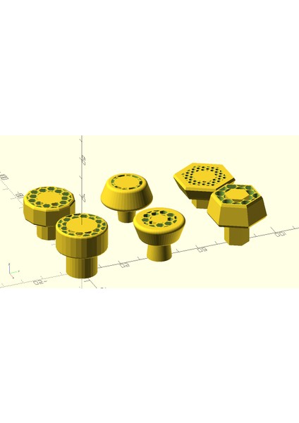 Uyarlanabilir / Özelleştirilebilir Openscad Script / Desenli Dolap Düğmeleri Için / Desenli Dolap Düğmeleri P778247 Sadece Plastik Aparattır.