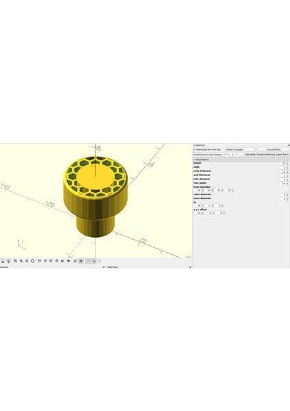 Uyarlanabilir / Özelleştirilebilir Openscad Script / Desenli Dolap Düğmeleri Için / Desenli Dolap Düğmeleri P778247 Sadece Plastik Aparattır.