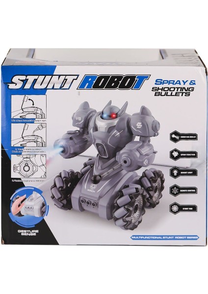 SYR-666-861 Kumandalı Şarjlı Işıklı Roket ve Buhar Atan Robot Araba -Vardem Oyuncak