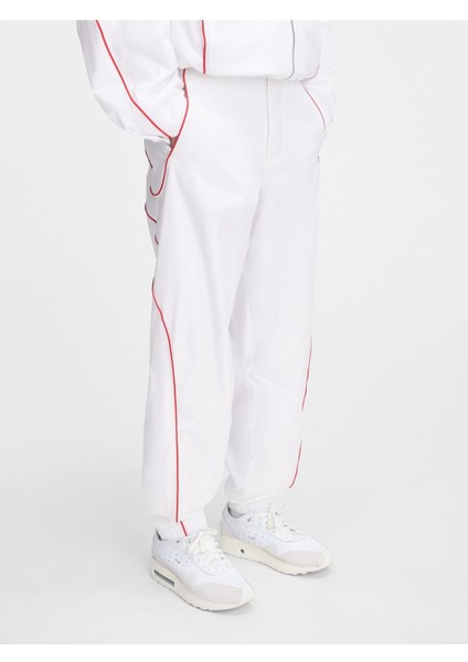 Jogging Pants Yarı Yüksek Bel, Dikey Kesim, Cepler ile Trend Tasarım