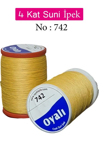4 Kat Suni Ipek Iplik Iğne Oyası Boncuk Ipi Tığ Oyası NO:742