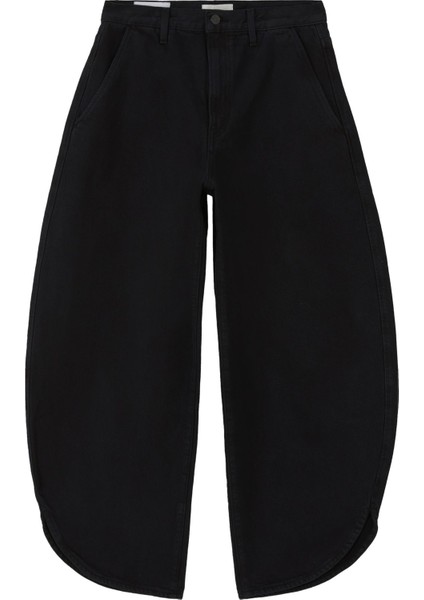 Yüksek Bel Geniş Paça Denim Pantolon
