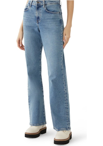 Yüksek Bel Kloş Jean Pantolon