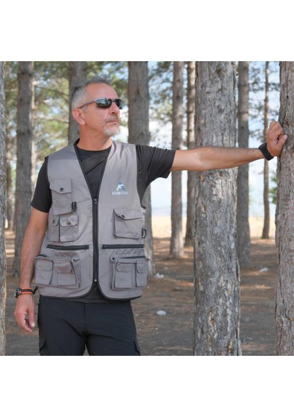 Action Çok Cepli Tactical Avcı Yeleği Gri S