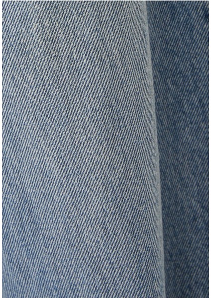 Yüksek Bel Geniş Paça Denim Pantolon