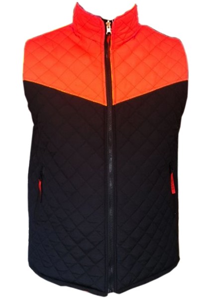 Savex Çift Taraflı Kapitone Yelek Siyah-Turuncu (27164) Xl