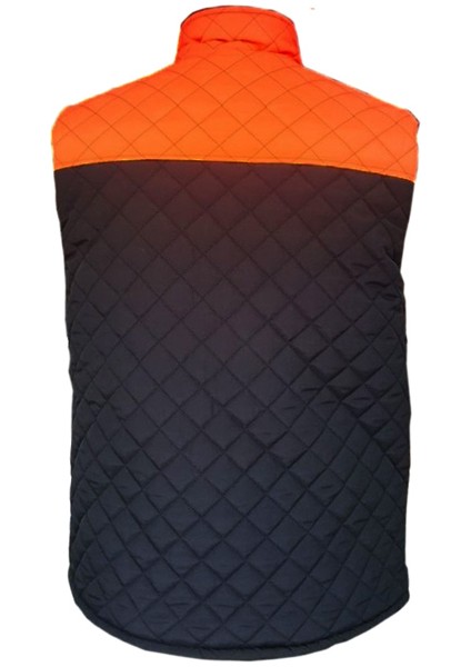 Savex Çift Taraflı Kapitone Yelek Siyah-Turuncu (27164) Xl