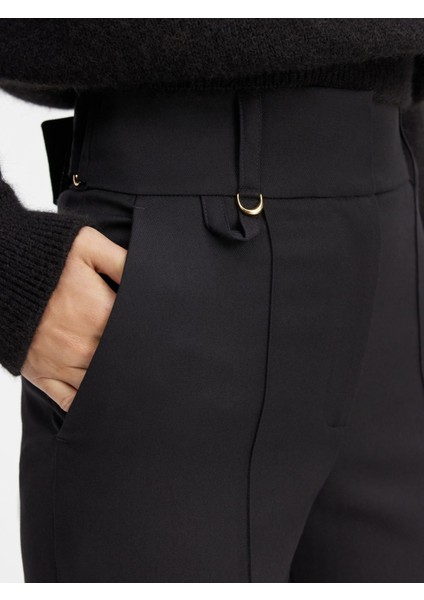 Yüksek Bel Cropped Pantolon Şık ve Modern Tasarım, Italyan Yün