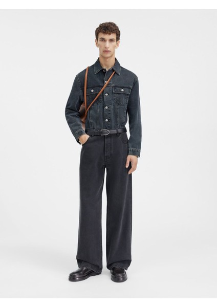 Oversized Indigo Denim Pantolon fırsatları