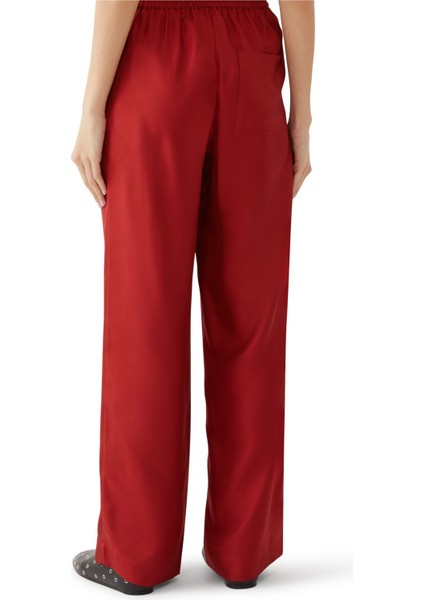 Kırmızı Geniş Paça Pantolon modelleri