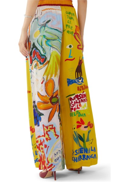 Çarpıcı Çok Renkli Geniş Paça Pantolon modelleri