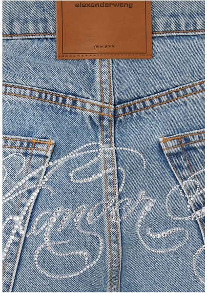 Yüksek Moda Oversized Yuvarlak Jean Pantolon