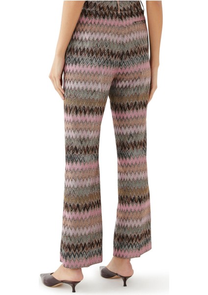 Zigzag Desenli Lame Viskon Karışımlı Kısa Pantolon modelleri