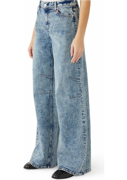 Yüksek Bel Rahat Kesim Denim Pantolon