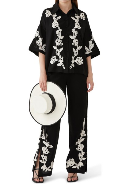 Bohem Şıklığıyla Floral Nakışlı Pantolon fiyatları