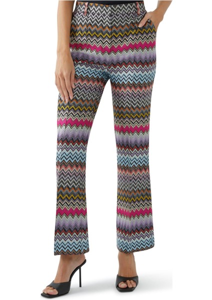 Zigzag Desenli Lurex Sırt Düz Paça Pantolon indirimleri